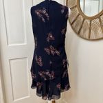 Derek Lam 10 Flowy Crosby Dark Romantic Fairy Cottagecore Ruched Dress Navy Sz 2 Photo 4