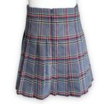 No Boundaries  Skirt Micro Mini Gray Magenta Plaid Pleated Retro Tennis Prep Photo 3