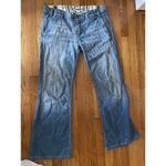 7 For All Mankind  Low Rise Wide Leg Flare Bootcut Jeans Sz 29 Distressed Photo 4