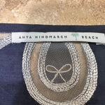 Anya Hindmarch Beach NWOT Tunic Dress Coverup Navy Blue Boho White Cotton Small Photo 2