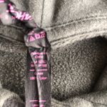 Betsey Johnson Gray Embroidered Floral Distressed Cropped Hoodie Sweater Photo 5