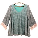 Show Me Your Mumu  Womens Tunic Dress Size L Boho Floral Crochet Lace Trim Summer Photo 0