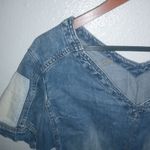Cato  L Boho Denim Patch Mini Dress Photo 2