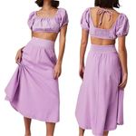 Free People  Lotus Orchid Purple Sz. Small Set Skirt and crop top 100% cotton Photo 1
