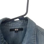 Uniqlo  Women's Size Large Chambray Pearl Snap Shacket Button‎ Up Top Photo 3