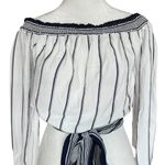 Lovers + Friends  Cannes Off The Shoulder Belted Crop Top Photo 3