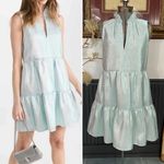 Amanda Uprichard  Connolly Ice Blue Shimmer Tiered Mini Dress - Sz S 🧡🎀 Photo 1