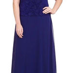 Alex Evenings NWT Scoop Neck Jacquard Glitter Embellished Chiffon Dress Size 22W Photo 0