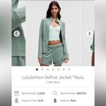Lululemon NWOT Define Jacket *Nulu
Crater Blue size 6 Photo 3