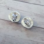 Vintage Clip On Earrings Very Light Blue Frosted Photo 4