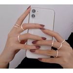 Boutique NEW Dainty Diamond Cut White Gold Plated‎ Silver Bendy Ring, Size 5 Photo 5