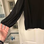 Liverpool  Black Women's V-Neck Long Sleeve Pleated Top Medium NWT Photo 8