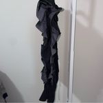 NWT Why Dress Ruffle Sleeve Top Women Small Cinched Edgy Going Out Faux Leather Black Photo 10