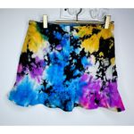 Free People Sun Becomes Her size Small 6 Mini Polly Tye Dye Skirt faux ruffle pink blue mult Photo 6
