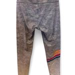 Peloton grey sparkle and striped leggings leggings 7/8 length size medium Photo 2