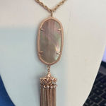 Kendra Scott Rose Gold Scott Rayne Tassel Necklace Mother of Pearl MOP 32" Chain Photo 0