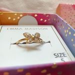 Emma Madison 18kt gold over sterling silver butterfly diamond prave Ring Size 5 Photo 3