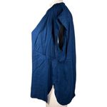 Nautica  Womens Navy Blue Linen Blend Short Sleeve Button Up Camp Shirt Size L Photo 6