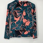Ocean Pacific Womens S  OP LS Hawaiian Floral Swim Surf Shirt Rash Guard Beach Photo 4