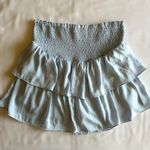 Altar'd State Baby Blue Mini Skort Tiered Ruffles Shirring Sz L Preppy Tennis Photo 3