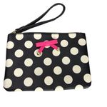 Betsey Johnson Pouch Wristlet Cluth Purse Black White Polka Dots Photo 0