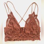 Free People Adella Bralette Women's XS Embroidered Lace Copper Crop Top Coquette Photo 1