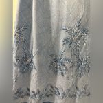 Raya Sun  Blue Palm Tree Embroidered Cotton Rayon Sheath Dress Sz 1X Photo 2