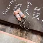 Vintage Early 2000s Pink Shell & Glass Bead Earrings – Handmade Y2K Boho Photo 1