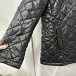Sam Edelman  Womens Puffer Jacket Small Quilted Hood Black Shine Zip Outerwear Photo 5