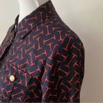 Elizabeth McKay Dress 6 Silk Small Long Sleeve Shirtdress Equestrian Preppy Blue Photo 3