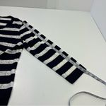 Misook Exclusively  Striped Navy Blue‎ White Medium Ruffle Snap Front Cardigan Photo 8