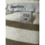 Gap Body White/Biege Striped 3/4 Sleeve 100% Cotton Tee, Medium Tan Photo 4