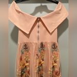 Gianni Bini Laura Peach Pink Floral Off the Shoulder Fit & Flare Midi Dress - S Photo 9