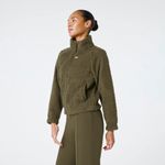 FIGS On-Shift High Pile Fleece Bomber Jacket in Spruce, Size Small Photo 2