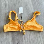 Solid & Striped  Yellow Textured Ruffle Bikini Top Size Large Photo 1