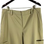 Vince Women's Cropped Cargo Pants 14 NWT Khaki Green Cotton Stretch Utility Photo 2
