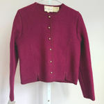 The Eagle's Eye Vintage Womens Boiled Wool Cardigan Sweater Burgundy Size 8 NWT Purple Photo 0