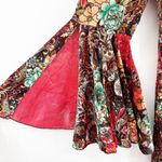 LM London Muse Womens Lagenlook Dark Flare Sleeve Velvet Burnout Floral Blouse M Red Size M Photo 2