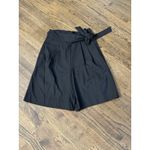 Rebecca Taylor Black Wide Leg Shorts Size 8 Wool 50's 60's Wrap Skort Walking Photo 1