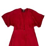 Reformation Women’s Swiss Red Short Sleeve V-Neck Wide Leg Jumpsuit Size 10 Photo 2