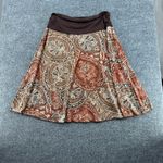 julie's closet Vintage Y2K Boho A-Line Paisley Brown Skirt Maternity Medium Comfort Waist Photo 6