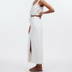 Madewell NWT Women's White Rilee Denim Midi Skirt Size 27 Raw Hem Casual Preppy Photo 1