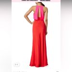 Jill Stuart Lovely Duo Gown
 red pink color block formal evening crepe dress Photo 5