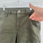 EXPRESS Distressed High Rise Olive Green Pants Size: 6 SHORT Photo 3