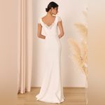 Lulus  Forever Beloved Classic White Lace Cap Sleeve Mermaid Maxi Dress Size XS Photo 7