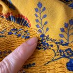 Avenue Smocked Floral Popover Tunic Top Size 26/28 Yellow Smocked Festival Boho Photo 4