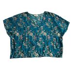 Natural Life Teal Blue Floral Blouse Size XL bohemian feminine boho oversized Photo 10
