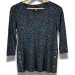 Bobeau  Charcoal Soft Hacci Side Button Knit Top XS Photo 0