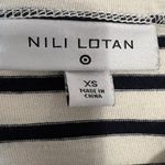 Nili Lotan Target Long Sleeve Black Cream Striped Shirt Size XS Photo 4