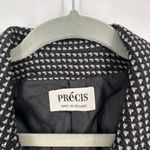 Vintage Precis Women's Houndstooth Double Breasted Blazer Jacket Black White 12 Photo 1
